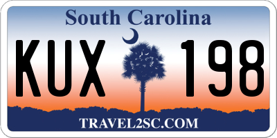 SC license plate KUX198