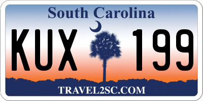 SC license plate KUX199