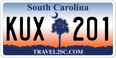 SC license plate KUX201