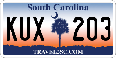 SC license plate KUX203