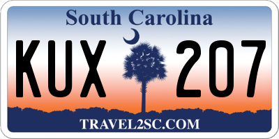 SC license plate KUX207