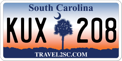 SC license plate KUX208