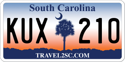SC license plate KUX210