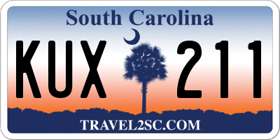 SC license plate KUX211