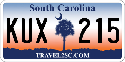 SC license plate KUX215
