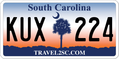 SC license plate KUX224