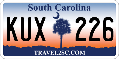 SC license plate KUX226
