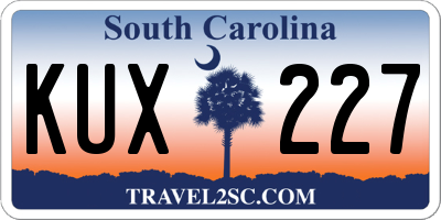SC license plate KUX227