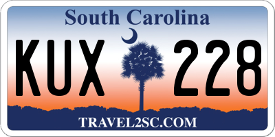 SC license plate KUX228