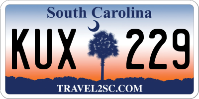 SC license plate KUX229