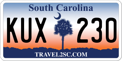 SC license plate KUX230