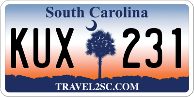 SC license plate KUX231