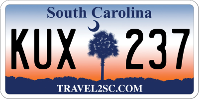 SC license plate KUX237