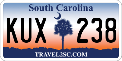 SC license plate KUX238