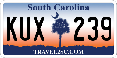 SC license plate KUX239