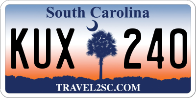 SC license plate KUX240