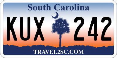 SC license plate KUX242