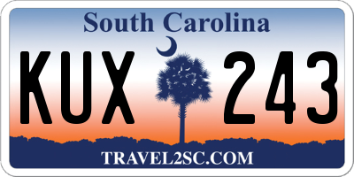 SC license plate KUX243