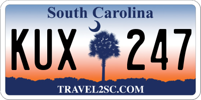 SC license plate KUX247