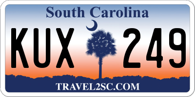 SC license plate KUX249