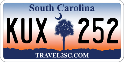 SC license plate KUX252