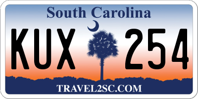 SC license plate KUX254