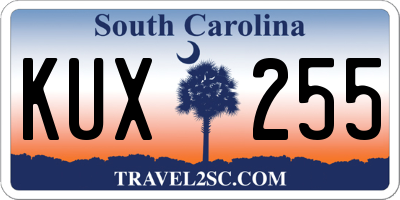 SC license plate KUX255