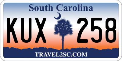 SC license plate KUX258
