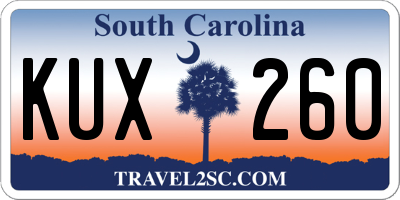 SC license plate KUX260