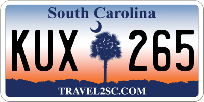 SC license plate KUX265