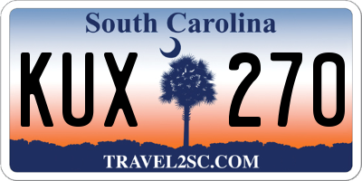 SC license plate KUX270