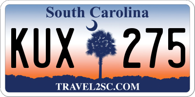 SC license plate KUX275