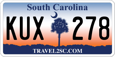 SC license plate KUX278