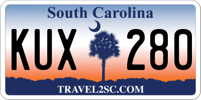 SC license plate KUX280