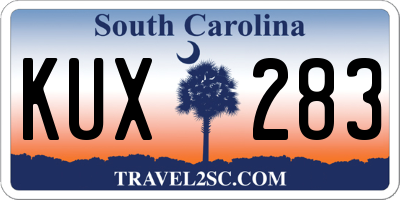 SC license plate KUX283