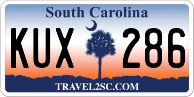 SC license plate KUX286