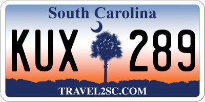 SC license plate KUX289