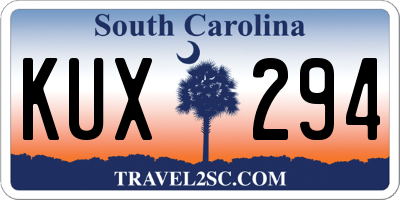 SC license plate KUX294