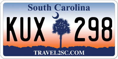 SC license plate KUX298