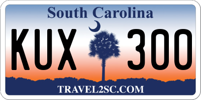 SC license plate KUX300