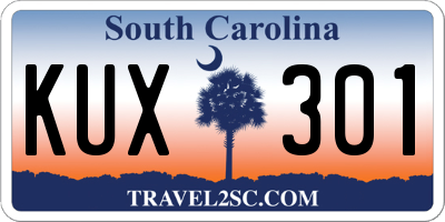 SC license plate KUX301