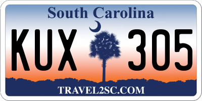 SC license plate KUX305