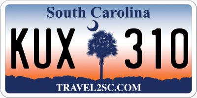 SC license plate KUX310