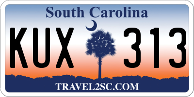 SC license plate KUX313