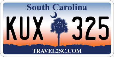 SC license plate KUX325
