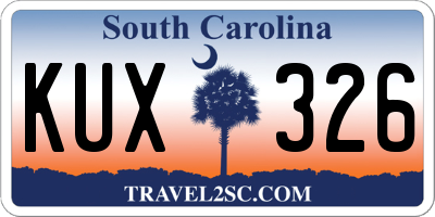 SC license plate KUX326