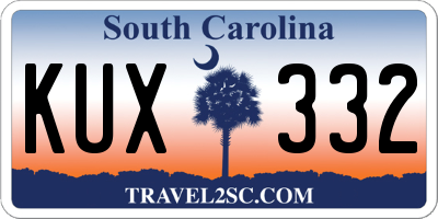 SC license plate KUX332
