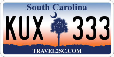 SC license plate KUX333
