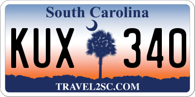 SC license plate KUX340