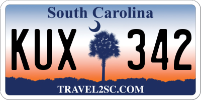 SC license plate KUX342